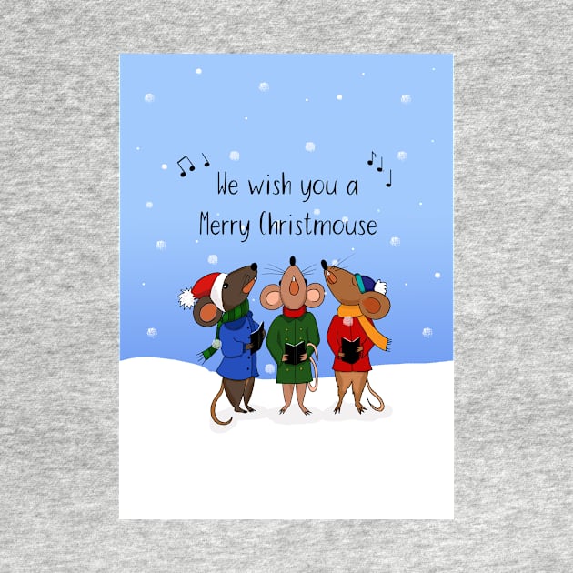 We Wish you a Merry Christmouse, singing mice design by Maddybennettart